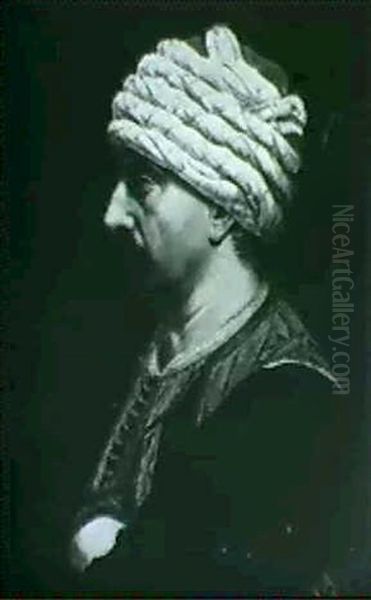 Portrait D'homme Au Turban Oil Painting by Pierre-Frederic Peyson