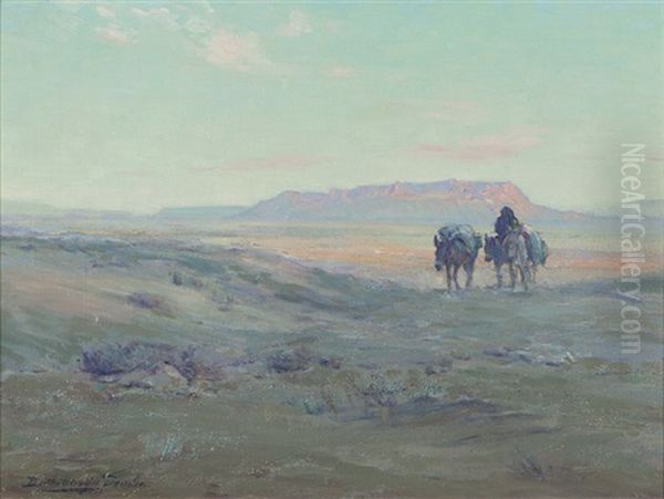 Desert Twilight Oil Painting by Bertha Menzler Peyton