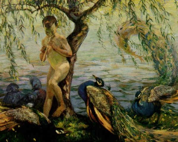 Idyl Of Summer Oil Painting by Bertha Menzler Peyton