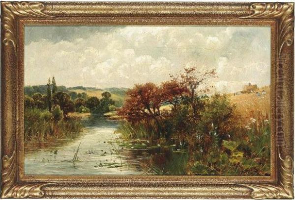 A Quiet Stream Oil Painting by Henry Boddington