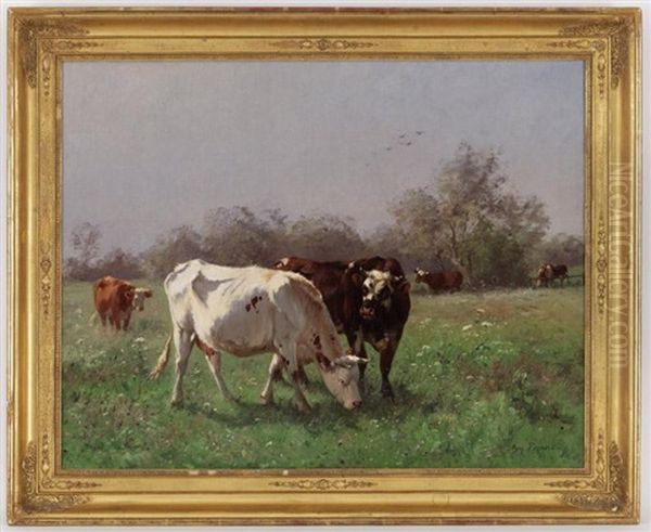 Vaches Au Paturage Oil Painting by Aymar (Aimard Alexandre) Pezant