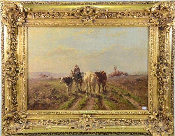 Vaches Dans Un Paysage Oil Painting by Aymar (Aimard Alexandre) Pezant