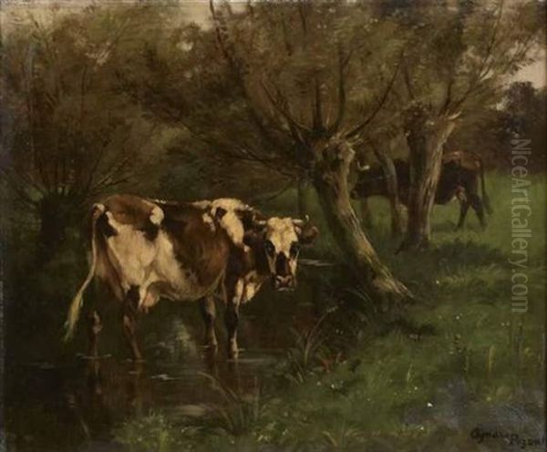 Vaches Sous Un Paysage Oil Painting by Aymar (Aimard Alexandre) Pezant