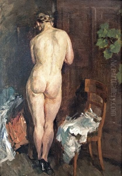 Standing Nude Oil Painting by Conrad Pfau