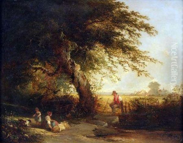 Autumn Oil Painting by Henry John Boddington