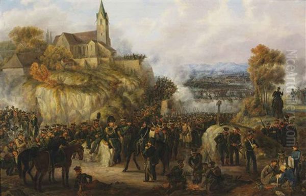 The Battle Of La Suffel, 28 June 1815 Oil Painting by Johann Baptist Pflug