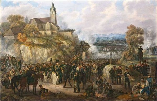 Gefecht Bei Souffelweyersheim Oil Painting by Johann Baptist Pflug