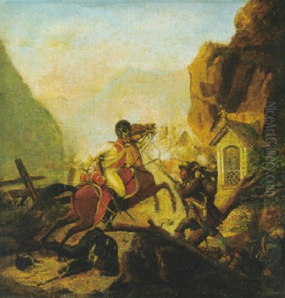 Szene Aus Dem Tiroler Befreiungskrieg Oil Painting by Johann Baptist Pflug