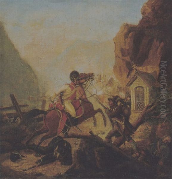 Szene Aus Dem Tiroler Befreiungskrieg Oil Painting by Johann Baptist Pflug