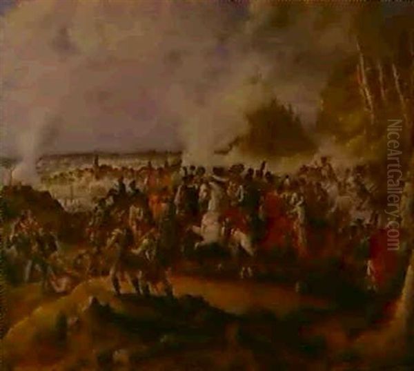 Die Schlacht Bei Ostrach,1799 Oil Painting by Johann Baptist Pflug