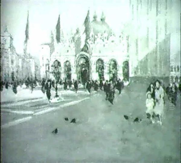 Die Markuskirche In Venedig Oil Painting by Alfred Edler von Pfluegl