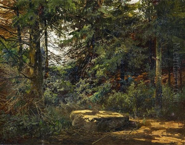 Waldinneres Oil Painting by Franz Pflugradt