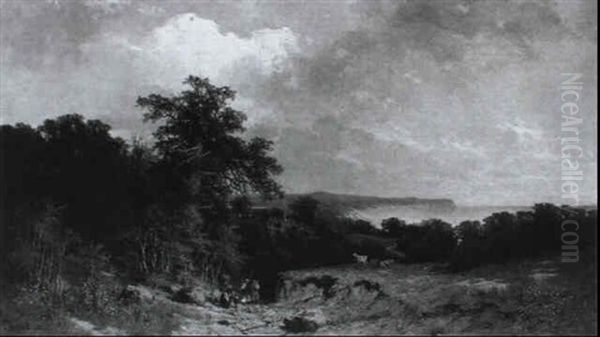 Landschaft Auf Der Insel Rugen In Kustennahe Oil Painting by Gustav Pflugradt