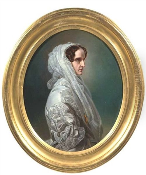 Portrait Der Zarin Alexandra Feodorowna Von Russland, Gemahlin Des Zaren Nikolaus I., Mutter Der Konigin Olga Von Wurttemberg Oil Painting by Minna Pfueller