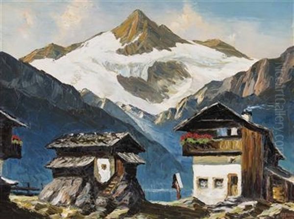 Huttenberger Seespitz Oil Painting by Alois Pfund