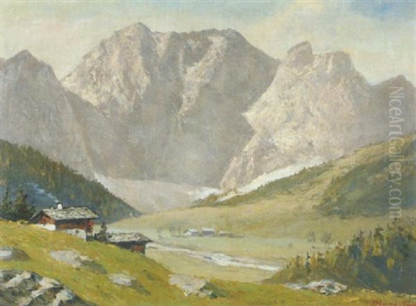 Almlandschaft Mit Herzogswand Oil Painting by Alois Pfund