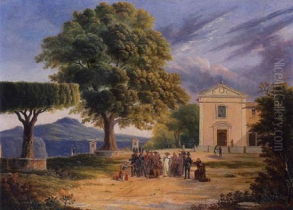 La Visita Pastorale Oil Painting by Ignaz Pfyffer von Altishofen