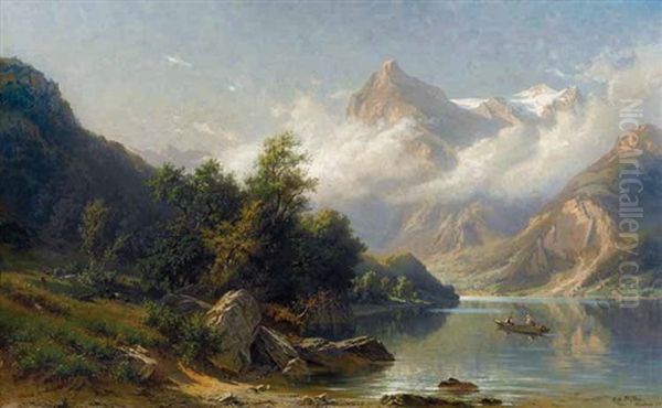 Am Vierwaldstattersee - Urirotstock Von Der Tellsplatte Oil Painting by Niklaus von Pfyffer