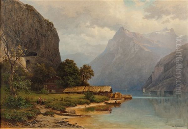 Am Vierwaldstattersee Oil Painting by Niklaus von Pfyffer