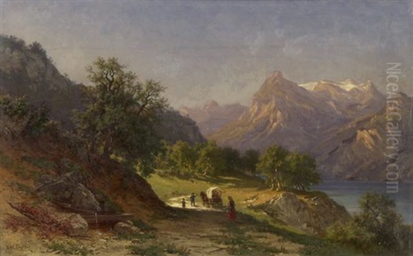 Am Urnersee Mit Urirotstock Oil Painting by Niklaus von Pfyffer