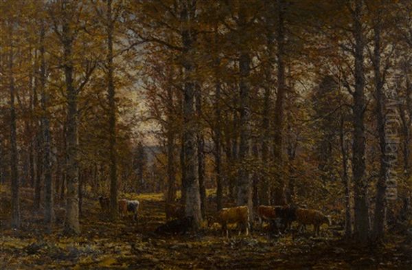 In The Forest Oil Painting by William Preston Phelps