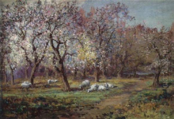 Flowering Orchard Oil Painting by William Preston Phelps