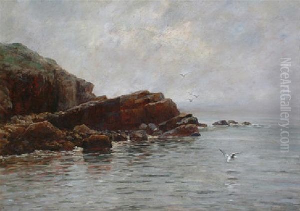 Rocks Off Grand Manan Island Oil Painting by William Preston Phelps