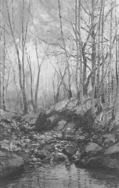 Woodland Stream Oil Painting by William Preston Phelps