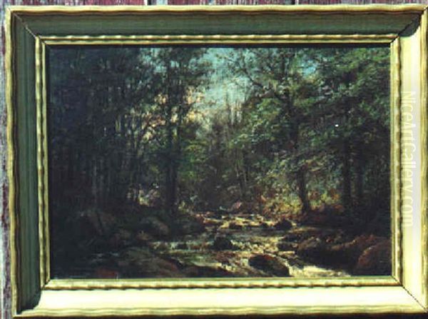 Forest Stream Oil Painting by William Preston Phelps