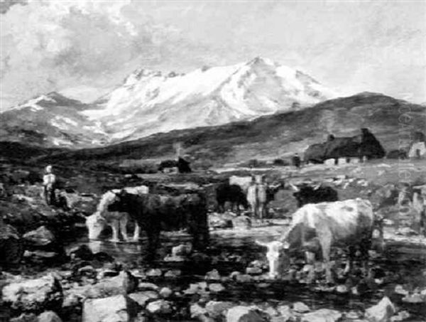 An Alpine Pasture View Oil Painting by William Preston Phelps