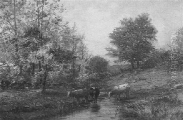 Autumn With Cattle Oil Painting by William Preston Phelps