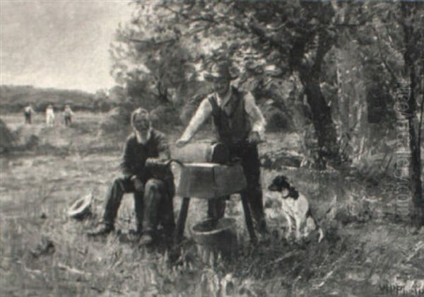 Sharpening The Scythe Oil Painting by William Preston Phelps