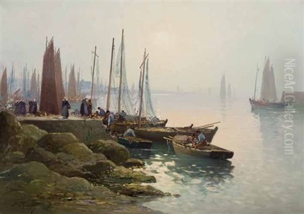 Voiliers Au Port Oil Painting by Paul Philippe