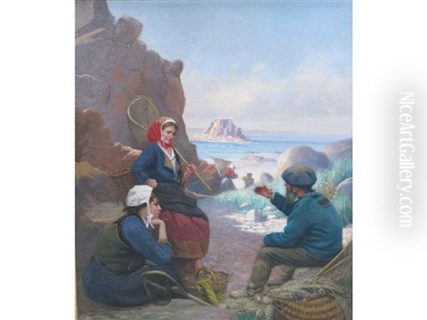 Fisherfolk, Brittany Oil Painting by Paul Philippe