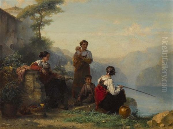 Italienisches Idyll Oil Painting by Karel Frans Philippeau