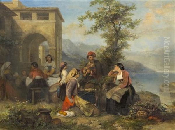 Italy Oil Painting by Karel Frans Philippeau