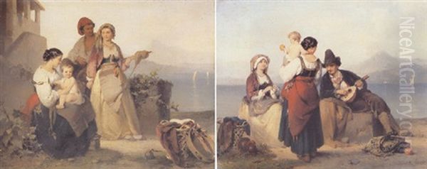 The Neapolitan Family Oil Painting by Karel Frans Philippeau