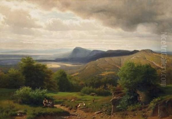 Landscape In Harz Oil Painting by Wilhelm Bode