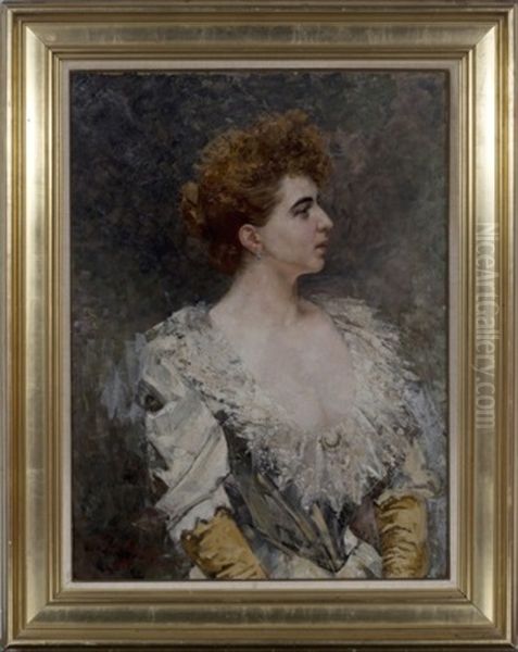 Portrait Of A Woman Oil Painting by Leon Philippet