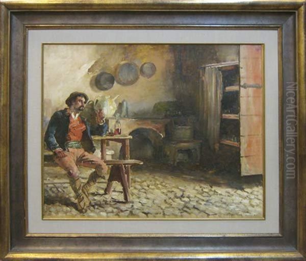 Interieur Romaine Oil Painting by Leon Philippet