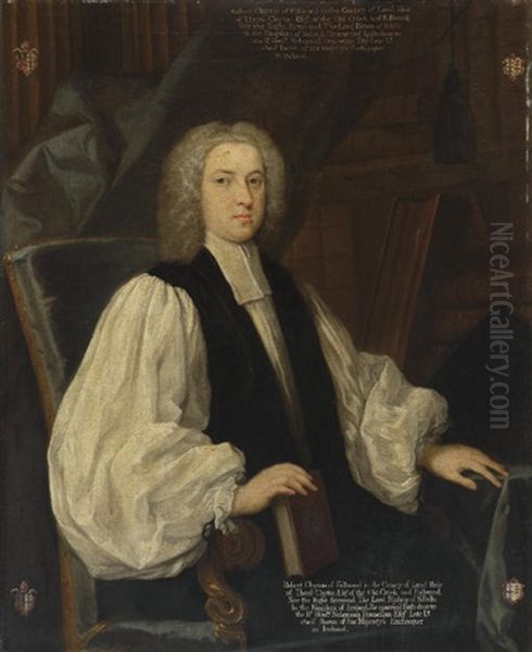 Portrait Of Robert Claydon Seated In Clerical Robes Oil Painting by Charles Philips