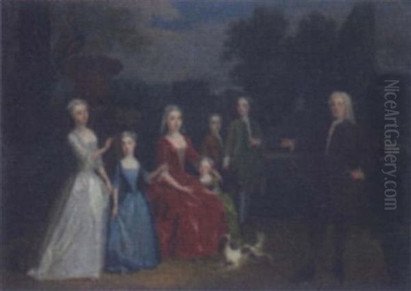 Portrait Of A Family Oil Painting by Charles Philips