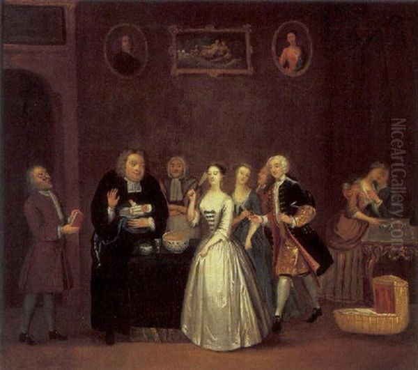 The Christening Oil Painting by Charles Philips