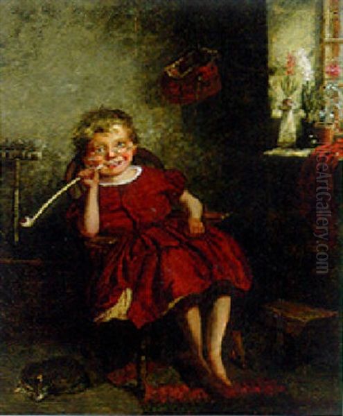 The Young Smoker Oil Painting by Frank Albert Philips