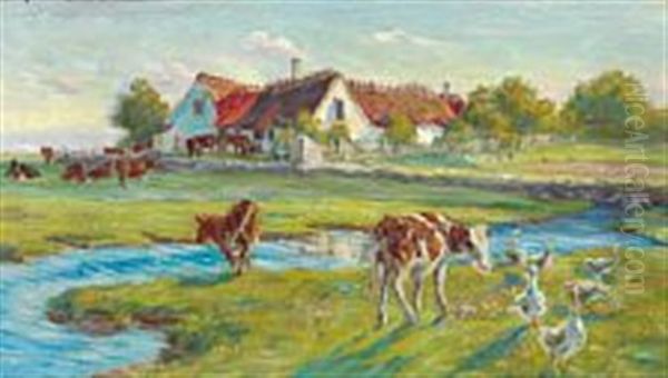 Marketenderiet Brakkerne Pa Saltholm Oil Painting by Theodor Philipsen