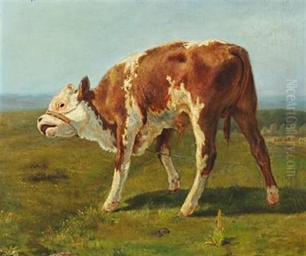 Tyrekalven Oil Painting by Theodor Philipsen