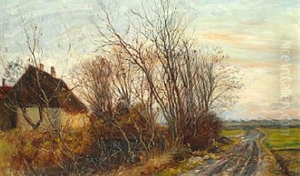 Rough Road Near A House At Sunset, Kastrup by Theodor Philipsen