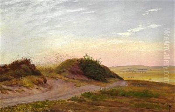 Jutlandic Heath Landscape Oil Painting by Theodor Philipsen