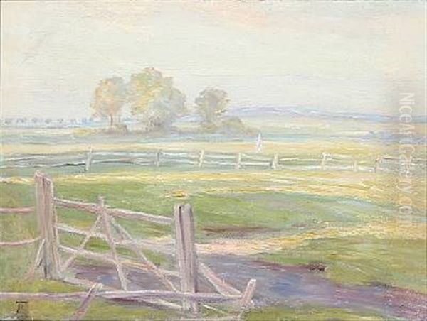 Spring Landscape Oil Painting by Theodor Philipsen