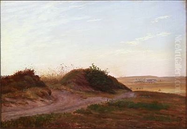 Hilly Summer Landscape Oil Painting by Theodor Philipsen